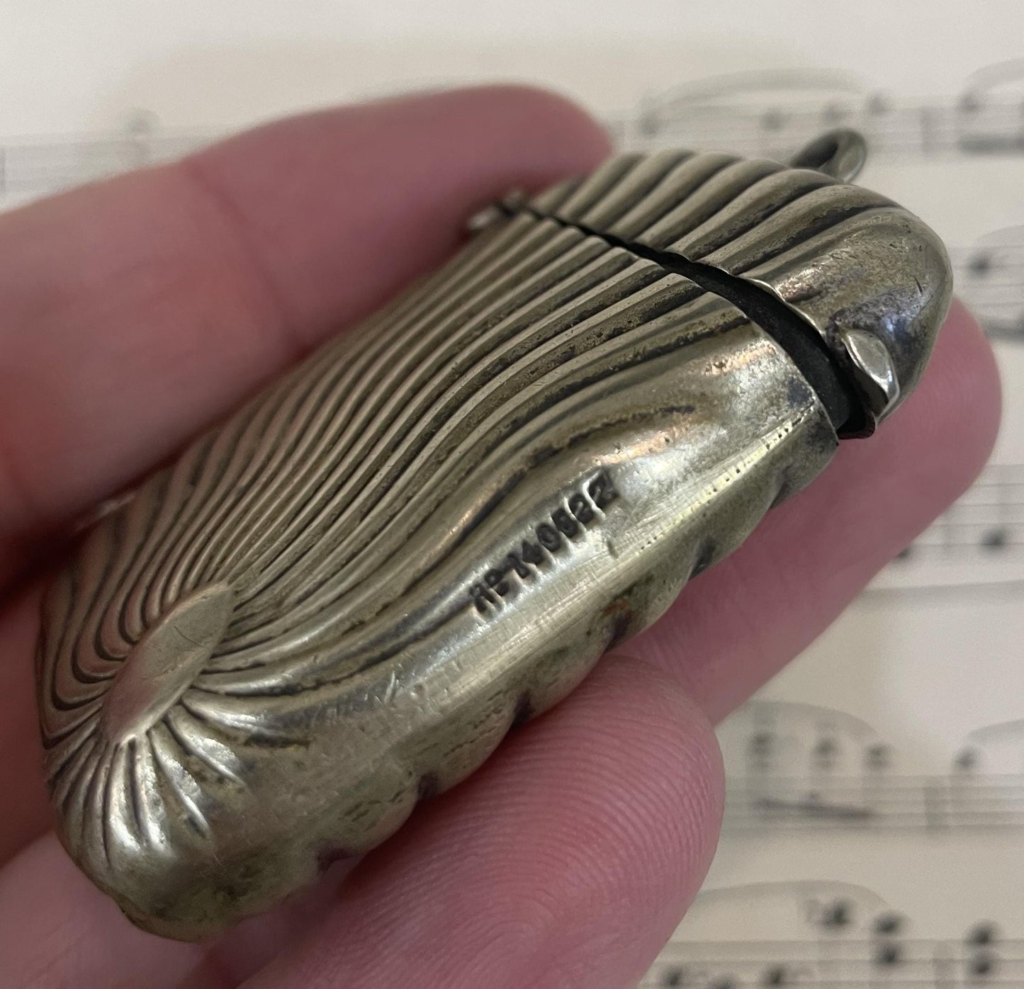 Antique French Silver Plated Match Case Vesta Sun c1900