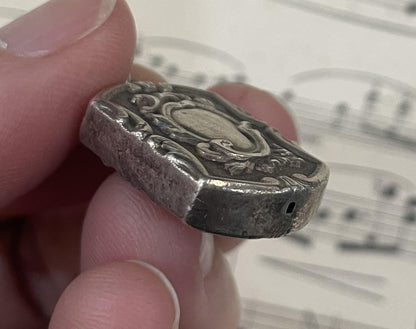 Antique French Sterling Silver Art Nouveau Pocket Watch Fob Charm Pendant c1900