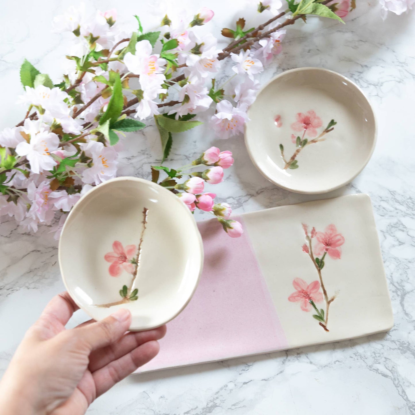 Cherry Blossom Spring Handmade Flower Jewelry Dish: Cherry Bloosom
