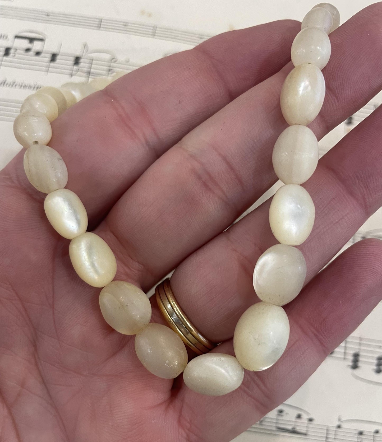 Antique French Mother of Pearl Necklace c1900