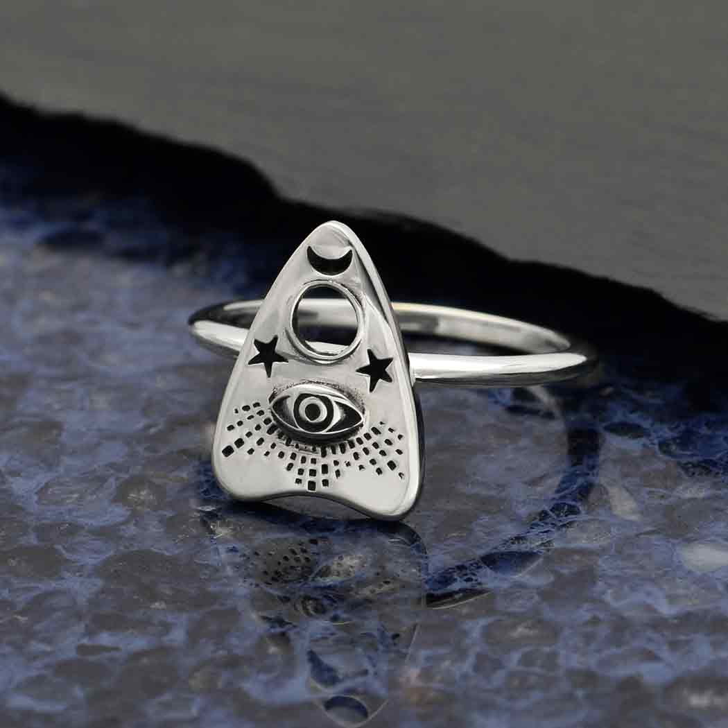 Sterling Silver Ouija Planchette Ring: Recycled Sterling Silver / 7