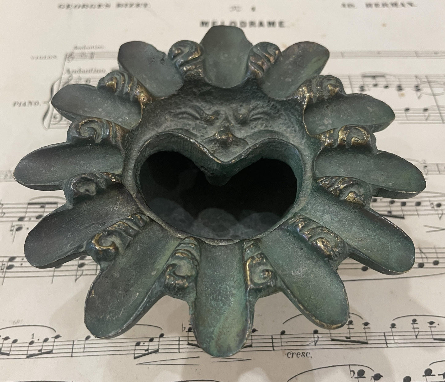 Rare Antique French Grotesque Bronze Ashtray Tray c1930