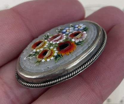 Antique Italian Micromosaic Micro Mosaic Brooch c1940
