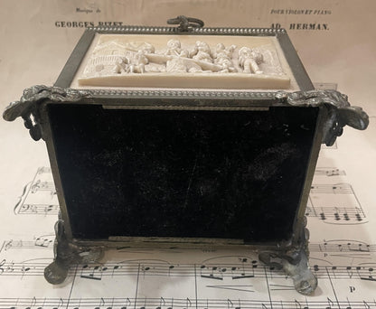 RARE Large Antique French Petrifying Well Jewelry Box c1900