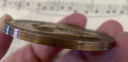 Large Antique French Bronze Joan of Arc Medal Signed Prudhomme c1920