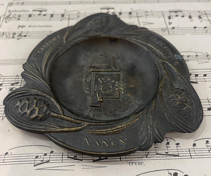 Antique French Art Nouveau Bronze Tray Cie Generale Electrique Nancy c1920