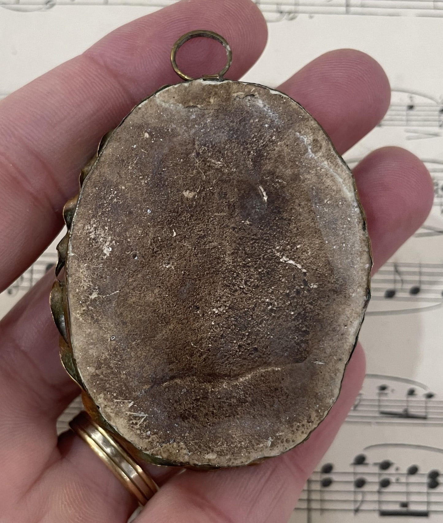 Rare Antique French Carved Plaster Joan of Arc under Domed Glass c1900