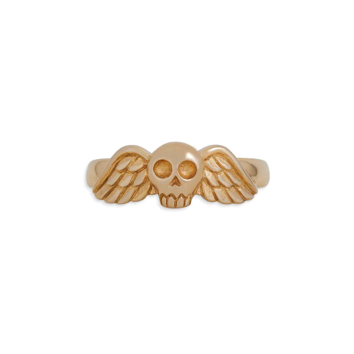 Bronze Winged Skull Ring Size 8