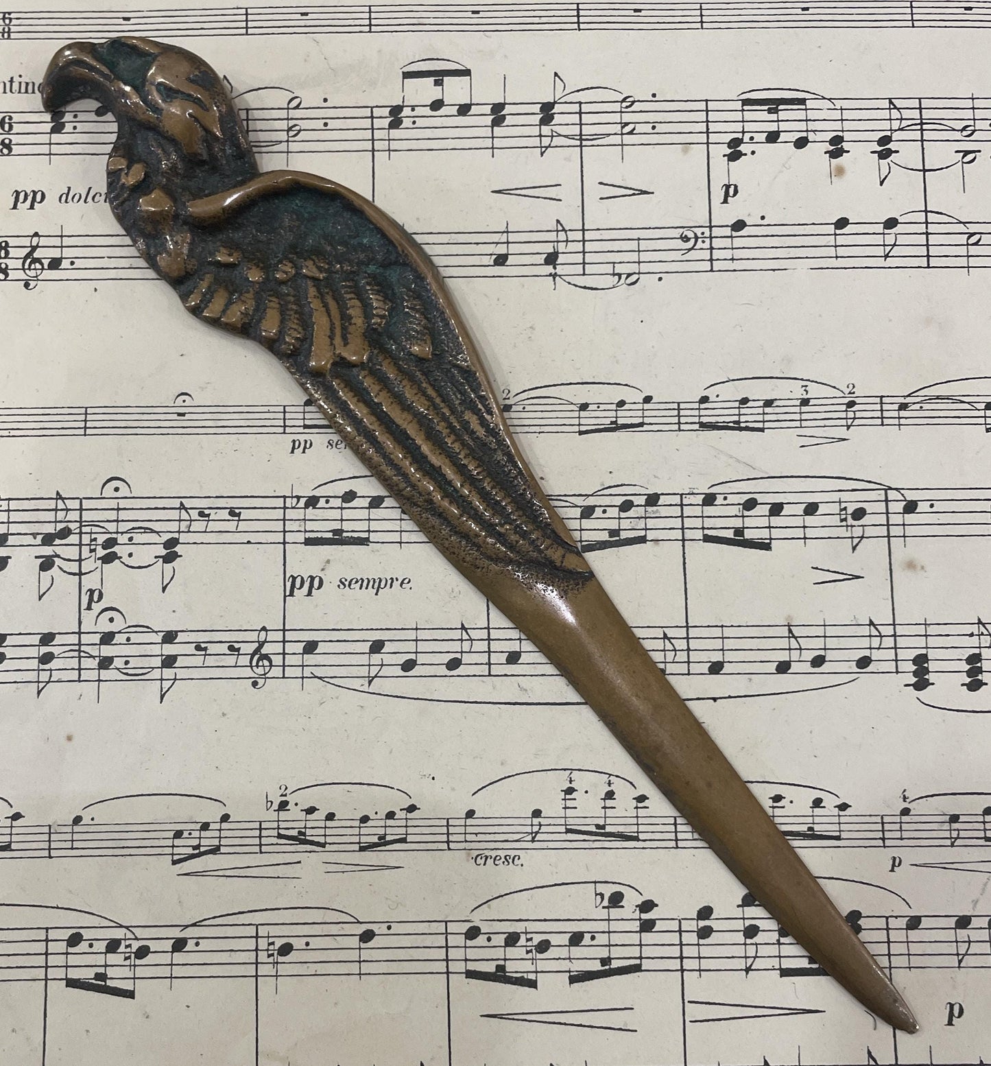 Antique French Bronze Letter Opener Eagle c1900