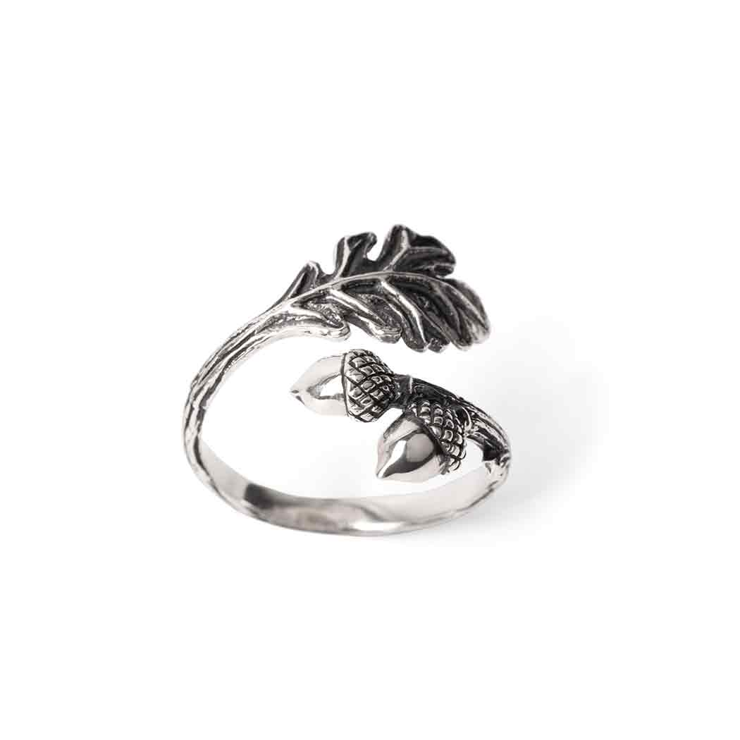 Bronze Adjustable Oak and Acorn Ring: Bronze / Adjustable 6-8