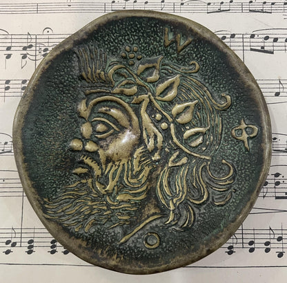 Antique French Max Le Verrier Bronze Tray God c1940