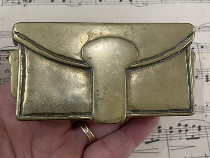 Antique French Brass Stamp Box c1920