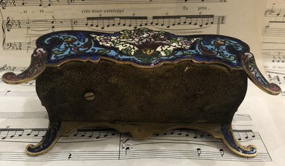 Rare Antique French Champleve Enamel Letter Holder c1880