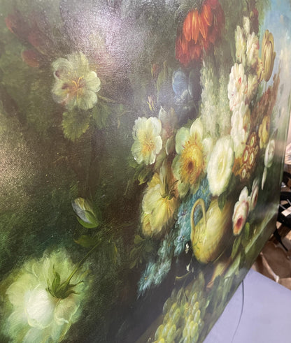 Rare Large Antique Flemish Oil on Canvas Still Life Painting Signed L. Van Hove c1940