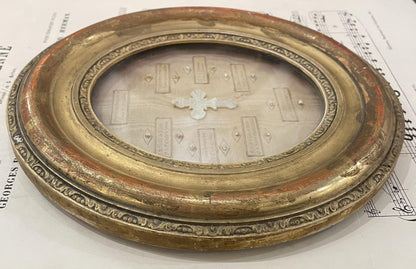 Rare Large Antique French Reliquary Jerusalem Path of the Cross Jesus Seals c1880