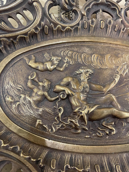 Rare Large Antique French Art Nouveau Bronze Tray Zeus Mythology c1900