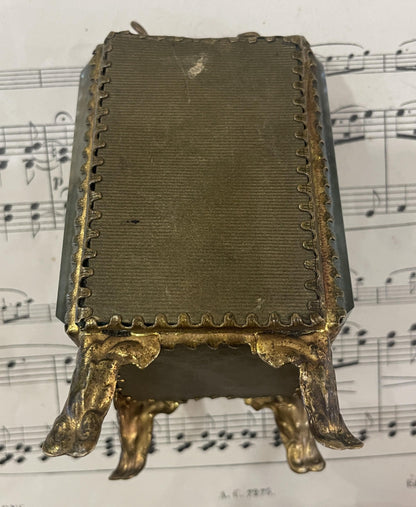 Antique French jewelry box / pocket watch holder with Notre Dame Fourviere Lyon c1900